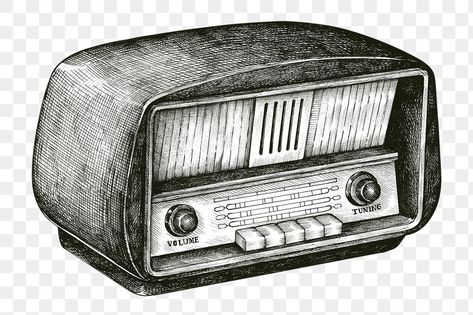 Hand drawn retro wooden radio design element | free image by rawpixel.com / Hein Radio Drawing, Radio Sticker, Old Radio, Woodcut Art, Radio Design, Radio Vintage, Free Vintage Printables, Architecture Sketchbook, Retro Radio