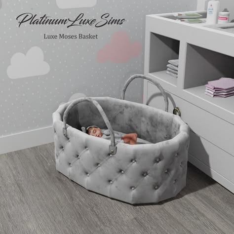 Sims 4 Cc Telfar Bag, Luxe Sims 4 Cc, Sims 4 Baby Clutter, Sims 4 Bassinet Cc, Patreon Sims 4 Cc, Sims 4 Urban Cc Furniture, Infant Furniture, Patreon Sims 4, Clutter Decor