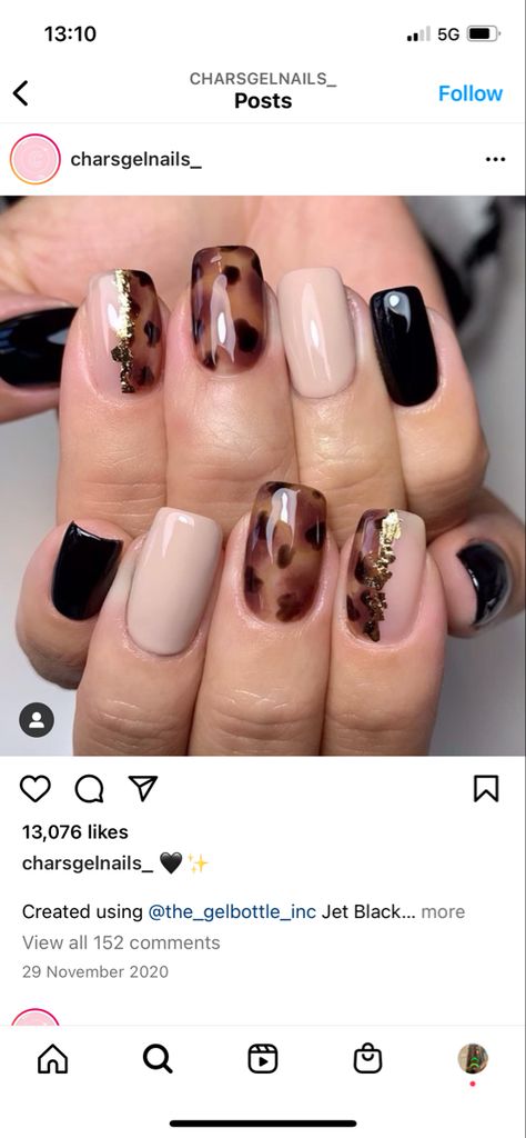 Autumn Nails Tortoise Shell, Coffin Tortoise Shell Nails, Blonde Tortoise Nails, Olive Fall Nails, Boho Short Nails, Tortus Shell Nails, Tortoishell Nails Design, Fall Nails Tortoise, Classy Fall Nails Short