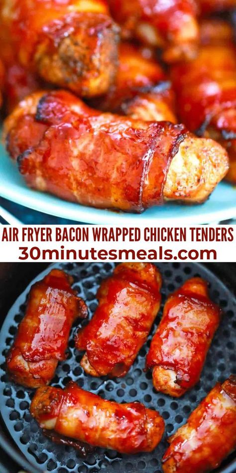 Bacon Wrapped Chicken Bites Air Fryer, Chicken Wrapped In Bacon Air Fryer, Air Fryer Bacon Recipes, Air Fryer Bacon Wrapped Chicken Tenders, Bacon Wrapped Chicken Tenders Air Fryer, Bacon Wrapped Chicken Air Fryer, Air Fryer Bacon Wrapped Chicken, Bacon Wrapped Chicken Bites, Air Fryer Bacon