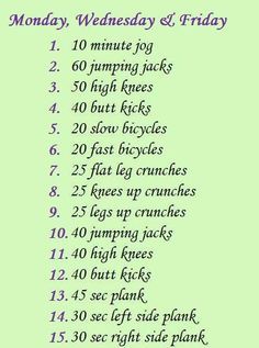 Mon,wed,fri,workout 5 Day Workouts, No Gym, Friday Workout, Workout Schedule, Motivation Fitness, I Work Out, Work It, Easy Workouts, Get In Shape