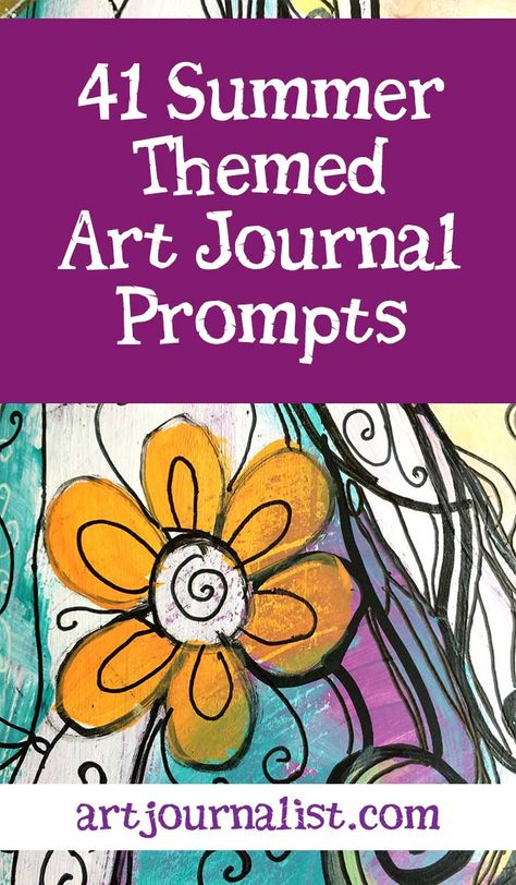 41 Summer Art Journaling Prompts - Artjournalist Art Galleries Architecture, Art Journal Prompts, Journaling Prompts, Art Therapy Activities, Art Prompts, Art Video, Therapy Activities, Summer Art, Fun Summer