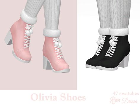 Sims 4 Cc Winter Shoes, Sims4 Heels, Mod Shoes, Christmas City, Fluffy Shoes, Cc Shoes, Sims 4 Cc Shoes, Sims 4 Teen, Sims 4 Dresses