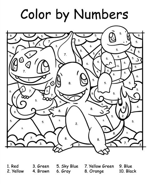 Coloring Activity For Grade 2, Pokemon Dot To Dot Free Printable, Pokemon Color By Number Free Printable, Cute Color By Number, Pokemon Colouring In, I Spy Pokemon Printable, Number Colouring Free Printables, Color Numbers Free Printable, Pokemon Preschool Activities