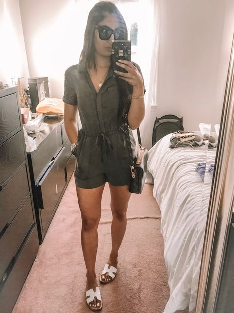 Olive Utility Romper - Summer Look Olive Romper Outfits, Utility Romper Outfit, Abercrombie Outfits, Olive Romper, Utility Romper, Romper Summer, Cute Clothing Stores, Outfits To Wear, Wardrobe Inspiration