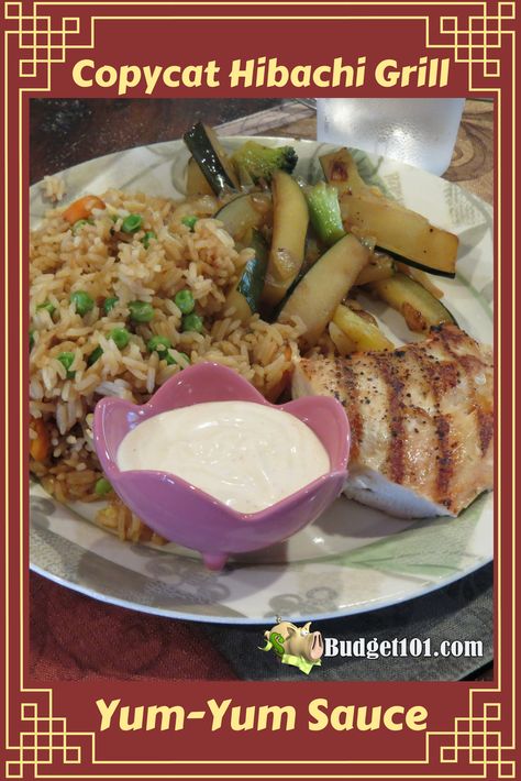 Copycat Kobe White Sauce, White Yum Yum Sauce Hibachi, White Sauce Japanese, Hibachi White Sauce Recipe, Hibachi White Sauce, White Sauce Recipe Hibachi, Japanese White Sauce Recipe, Fried Rice And Vegetables, Side Sauces