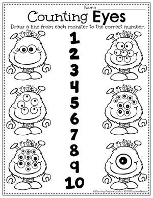 Arts And Craft Worksheet, Halloween Week Preschool Activities, M Is For Monster Preschool, Monster Math Kindergarten, Monster Worksheets Preschool, Monsters Theme Preschool, Monsters Preschool Activities, Monster Crafts For Preschoolers, Preschool Monster Activities