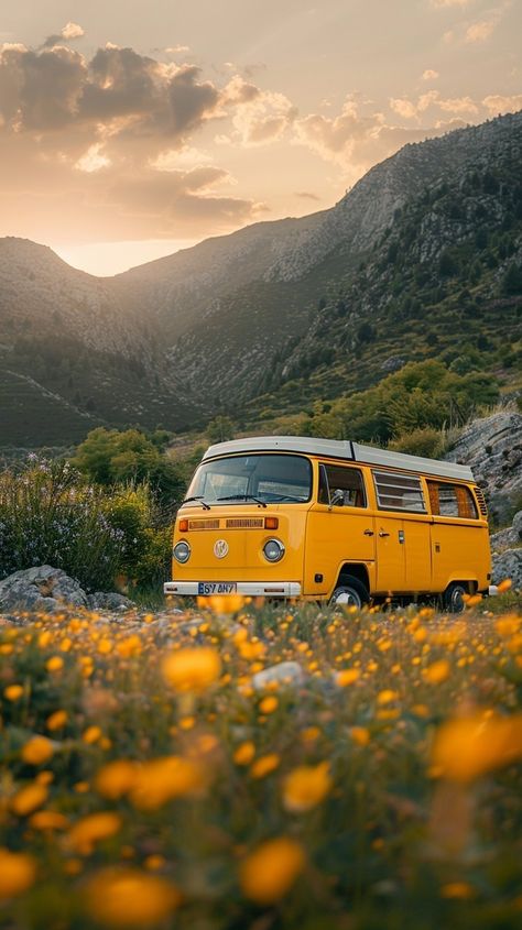 In the middle of nowhere, but with his van. #nomadlife #vanlife #travelgram #adventuretime #explore Van Life Pictures, Vw Bus Aesthetic, Vanlife Aesthetic, Van Wallpaper, Van Photography, Van Pictures, Van Life Aesthetic, Car Background, Vans Aesthetic