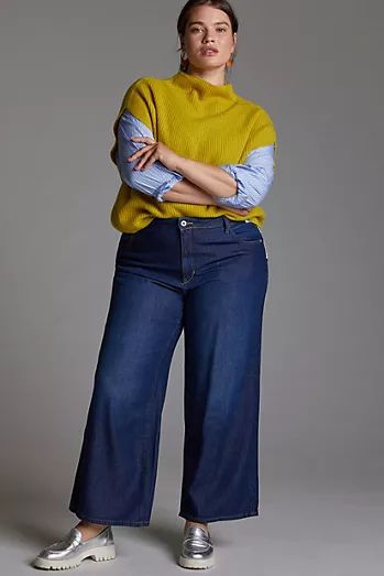 Teaching Wardrobe, Wide Leg Jeans Outfit, Look Jean, Look Plus Size, Curvy Fashionista, Plus Size Denim, Plus Size Fall, Oh Yes, Plus Size Fashion For Women