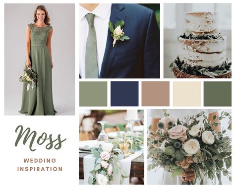 Moss And Champagne Wedding, Pink Bridesmaid Dresses Beach, Blue Bridesmaid Dresses Beach, Long Dresses For Wedding, Green Long Dresses, Moss Green Wedding, Green Bridal Party, October Wedding Dresses, Garden Renovation