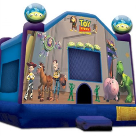 Toy Story Themed bounce house. 15’ L x 15’ W x 18’ H Blow Up Water Slide, Pool Water Slides, Yard Inflatables, Inflatable Water Park, Party Themes For Boys, Cheap Toys, Inflatable Toy, Bouncy Castle, Inflatable Water Slide