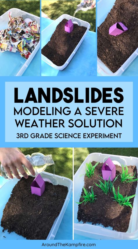 simulation of a landslide for a science experiment Second Grade Science Projects, Science Activities For Elementary Students, Weather And Natural Disasters Activities, Second Grade Science Experiments, 2nd Grade Science Experiments, Outdoor Science Activities, Science 2nd Grade, Third Grade Science Projects, 2nd Grade Science Projects