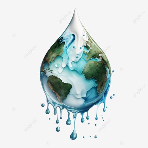 World Clipart, Drop Water, Water Drip, World Water Day, Water Day, World Water, World Days, Water Resources, Color Lines