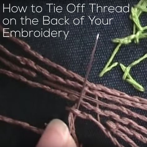 Tie Off Embroidery, How To Tie A Knot, Learning To Embroider, Ribbon Embroidery Tutorial, Embroidery Stitch, Basic Embroidery Stitches, Embroidery Stitches Tutorial, Embroidery Videos, Silk Ribbon Embroidery