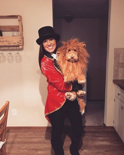 Lion Dog Costume With Owner, Pet And Owner Halloween Costumes, Human And Dog Costumes Matching, Bernedoodle Halloween Costumes, Costume With Dog And Owner, Costumes For Dog And Owner, Dog Owner Halloween Costumes, Matching Dog And Owner Outfits Halloween, Matching Costumes With Dog