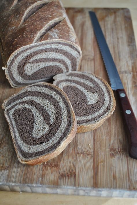 Lori's Lipsmacking Goodness Marble Rye Bread Recipe, Marble Rye Bread, Rye Recipes, Marble Bread, Rye Bread Recipe, Pastry Ideas, Rye Bread Recipes, Chocolate Peanut Butter Desserts, Artisan Breads