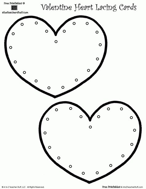 heartlacingcards Heart Lacing Craft, Preschool Valentines Activities, February Crafts, Lacing Cards, Preschool Valentines, Heart Printable, Valentine Activities, Valentine Crafts For Kids, Heart Template