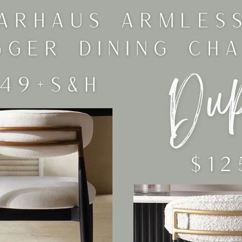 Melis Kelly on Instagram: "Comment SHOP below to receive a DM with the link to shop this post on my LTK ⬇ https://liketk.it/4N7zZ

Arhaus Jagger Side Chair Dupe! Finally a great look for less option for the Armless Jagger dining chair!  Super high sellout risk! #ltksalealert #ltkhome" New House Construction, Breakfast Nook, Nook, Side Chairs, Dining Chairs, New Homes