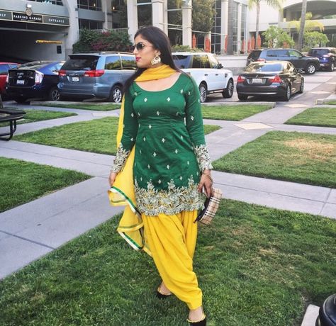 Green and yellow Diy Indian Outfit, Patiyala Suits Designer, Patiyala Suit, Haldi Outfits, Yellow Suit, Indian Outfit, Wedding Outfits, Green And Yellow, Lemon Yellow