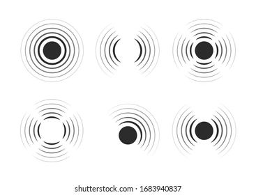 Set of radar icons. Sonar sound waves. Modern flat style vector illustration. Sound Waves Design, Radio Icon, Sound Logo, Music Waves, Waves Icon, Wave Illustration, Waves Logo, Modern Flat, Sound Healing