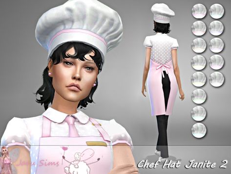 Sims 4 Cc Chef Outfit, Sims 4 Chef Cc, Sims 4 Chef Outfit, Chef Dress, Sims 4 Restaurant, Cook Clothes, Alpha Cc, Sims Clothes, 4 Poses