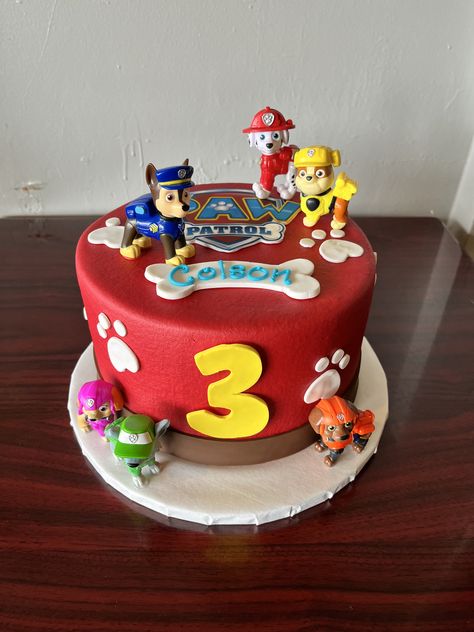 Paw Patrol Cake With Toys, Paw Patrol Fondant Cake, Paw Patrol 3rd, Paw Patrol 3rd Birthday, Paw Patrol Birthday Cake Boys, Fondant Torte, 3rd Birthday Cake, Paw Patrol Birthday Cake, 3rd Birthday Cakes