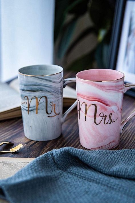 Mr and Mrs Coffee Mugs Set Wedding Gift for Bride and Groom, Gift for Bridal Shower Engagement Wedding and Married Couples Anniversary. Elegant Hand Made: Each Mug’s pattern is unique, Gift Box Packing：All you get are showing in the Pic2! Comes in Stylish Packaging with Silk-Finished Interior. This item is ready for gift giving. Gifts For Bride And Groom, Marble Mugs, Gifts For Bride, Skee Ball, Wedding Gifts For Bride And Groom, White Elephant Gifts Exchange, Wedding Decoration Ideas, Cheap Christmas, Couple Mugs