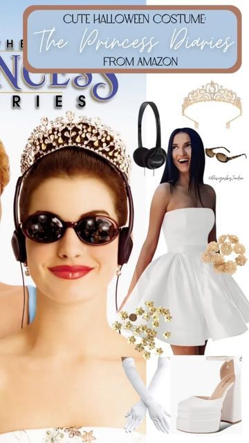 Taylor Swift Speak Now Halloween Costume, Halloween Costumes Princess Diaries, Princess Diaries Costume Couple, Princess Diaries Couple Costume, 2000s Movie Costumes, The Princess Diaries Costume, Princess Diaries Outfits, Mia Thermopolis Costume, Halloween Costumes Women Aesthetic