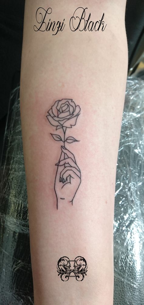 Line Art Hand Holding Flower, Hand Holding Lit Match Tattoo, Hand With Rose Drawing, Tattoo Of Hand Holding Flowers, Hand Holding Something Tattoo, Hand Holding Candle Tattoo, Hand With Rose Tattoo, Holding A Rose Drawing, Tattoo Of Hands Holding Something