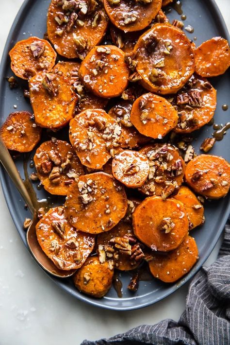 Candied Yams with Honey and Brown Sugar | The Modern Proper Crockpot Sides, Thanksgiving Sweet Potato Casserole, Candied Sweet Potato Recipes, Candied Yams Recipe, Sweet Potato Thanksgiving, Candied Yams, Best Thanksgiving Side Dishes, Yams Recipe, The Modern Proper