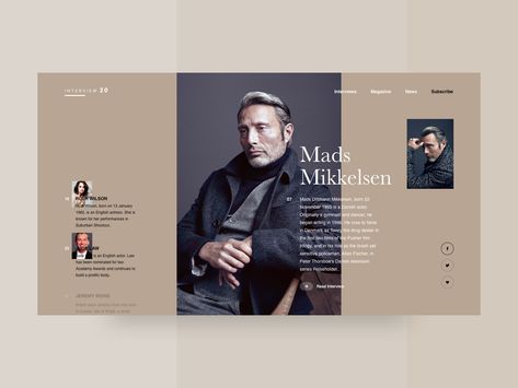 Weekly UI Design Inspiration 🍾 #11 – Jean Delbrel – Medium Coffee Table Book Design, Biography Template, Fashion Web Design, Fashion Website Design, Layout Web, Indesign Layout, Brochure Layout, Website Design Layout, Artist Biography