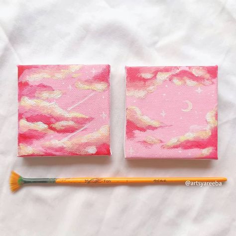 art, aesthetic, painting inspo, painting inspiration, art inspo, art inspiration, illustration, acrylic painting, instagram artist, art prints, contemporary art, painting tutorial, oil painting, sunset painting, sketchbook ideas, pink sunset, pink clouds, sky painting, clouds painting Pink Painting Landscape, Painting Sketchbook Ideas, Pink Clouds Painting, Pink Sunset Painting, Pink Clouds Sky, Art Painting Tutorial, Art Aesthetic Painting, Cloud Paintings, Painting Instagram