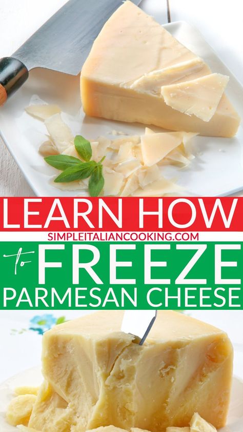 Can You Freeze Cheese, Parmesan Reggiano Recipes, Italian Cooking Recipes, Parmesan Reggiano, Farmers Cheese, Store Food, Italian Cheese, Mood Food, Italian Salad