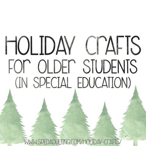 As special education students get older, it gets harder to find age appropriate crafts that are also easy enough for students to do as independently as possible.  I found myself doing a lot of prepping for crafts, which is not what we want out of a craft that students will be sending home to their parents.  No body wants a… Christmas Activities For Nursing Home Residents, Winter Crafts For High School Students, Christmas Crafts For Special Education, Sped Christmas Crafts, Christmas Crafts Special Education, Winter Crafts For Adults With Disabilities, Crafts For Special Needs Adults, Christmas Craft Special Education, Special Education Crafts