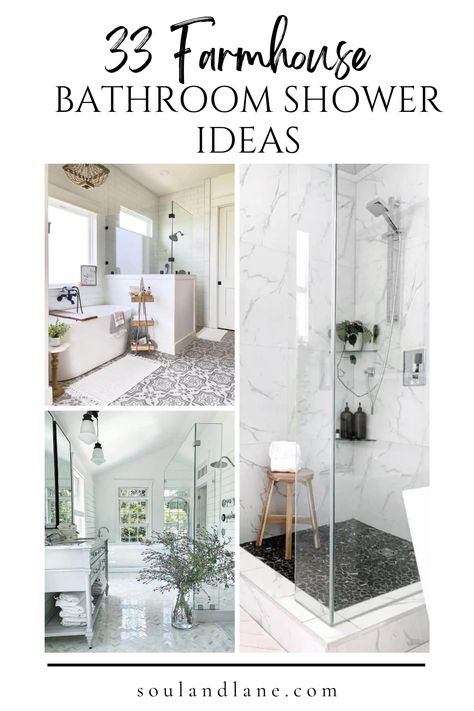 Experience the charm of a rustic revival with our farmhouse shower design inspirations. From weathered wood accents to vintage fixtures, discover creative ways to infuse farmhouse style into your shower space. These ideas promise to create a cozy and inviting ambiance, reminiscent of country living and relaxation. Farmhouse Style Shower Ideas, Country Shower Ideas, Modern Farmhouse Shower Ideas, Magnolia Homes Bathroom, Farmhouse Shower Ideas, Modern Farmhouse Bathrooms, Cottage Showers, Vintage Fixtures, Tile Shower Ideas Farmhouse