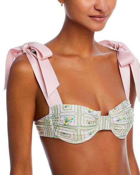 Capittana Lina Lemon Flowers Underwire Bikini Top Women - Bloomingdale's European Summer Bikinis, Cute Swim Suits, Underwire Swimwear, Swimsuit Inspo, Lemon Flowers, Summer Bathing Suits, Underwire Top, Swimming Suit, Cute Bathing Suits