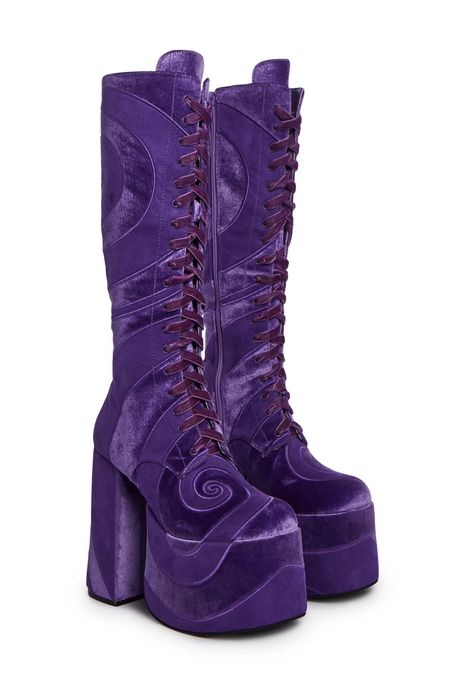 Dolls Kill Platforms, Purple Monster High, Purple Platform Boots, Naruto Jewelry, Pink Poison, Monster High Shoes, Funky Clothing, Animated Cats, Alt Fits