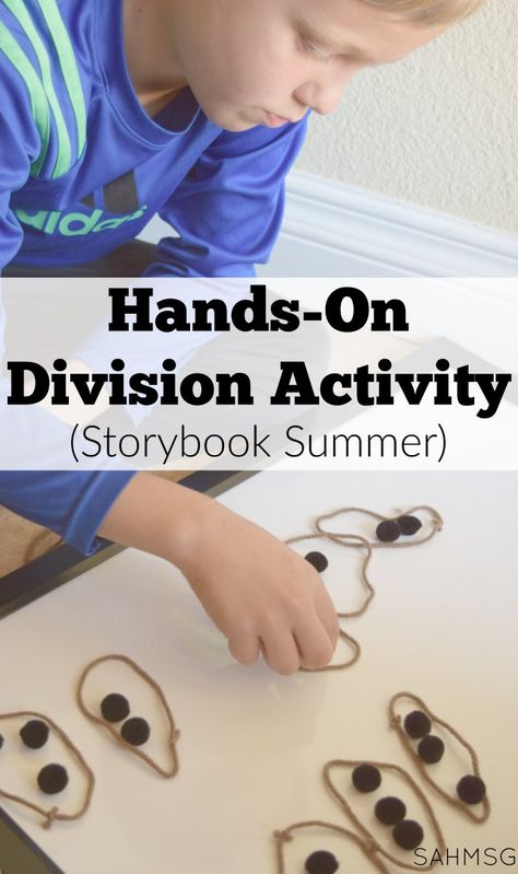 Hands-on division activity based on the book A Remainder of One. View the whole Storybook Summer series for book-based learning activities for kids. Teaching Division, Division Activities, Division Games, Family Projects, Division Worksheets, Math Division, Elementary Learning, Math Activities For Kids, Word Problem