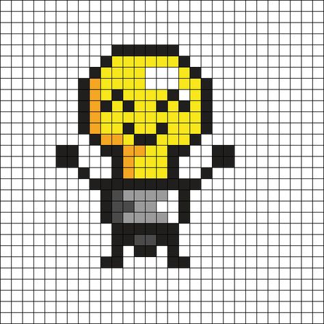 Lightbulb Inanimate Insanity Perler Bead Pattern | Bead Sprites | Characters Fuse Bead Patterns Object Show Perler Beads, Lightbulb Inanimate Insanity, Bead Things, Friend Ideas, Crochet Graphs, Tools Drawing, Kandi Ideas, Perler Ideas, Fuse Bead Patterns