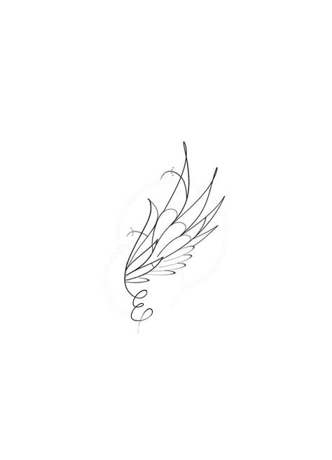 Small Tattoos Wings Angel, Abstract Angel Wings Tattoo, Angel Wing Tattoo For Lost Loved One, Feminine Angel Tattoos, Angel Wing Fine Line Tattoo, Angel Wings Fine Line Tattoo, Fine Line Wing Tattoo, Abstract Angel Tattoo, Wing Outline Tattoo