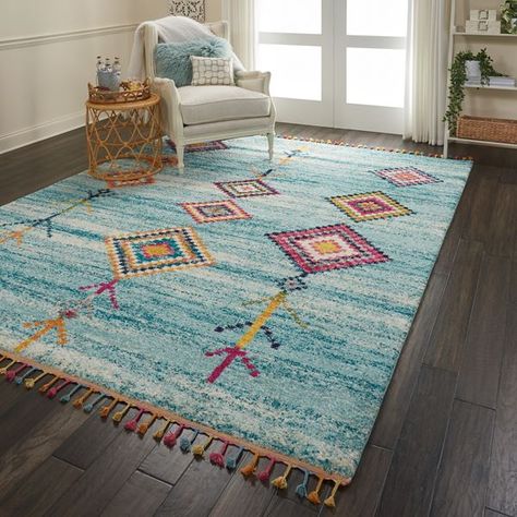 Nomad Rugs | Free UK delivery Aqua Rug, Colorful Moroccan Rugs, Aqua Area Rug, Diamond Rugs, Romantic Home Decor, Hippie Home Decor, Classic Home Decor, Western Home Decor, Gothic Home Decor