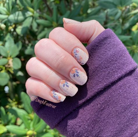 Color Street Fall Collection Floral Obligation topped with Glittersweet Color Street Fall, Fall Collection, Color Street, Fall Collections, Nail Polish, Nails, Floral, Color