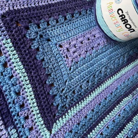 Wondering what to do with those beautiful Caron Anniversary Cakes? Enter the 6-Day Great Granddaddy Blanket (Pattern free on my site) One Anniversary Cake makes a small throw which would be a great size for a toddler or lap blanket. I’ll check back in after I’ve worked up the second one! 🧶 Caron Anniversary Cakes in Blue Hues (discontinued color) by @yarnspirations @michaelsstores #caronanniversarycakes #crochetinspo #crochetinspiration #crochetaddict #crochetlove #crochetallday #croche... Caron Anniversary Cakes Patterns, Caron Anniversary Cakes, Lap Blanket, First Anniversary, Anniversary Cake, Pattern Free, Blanket Pattern, Blue Hues, How To Make Cake