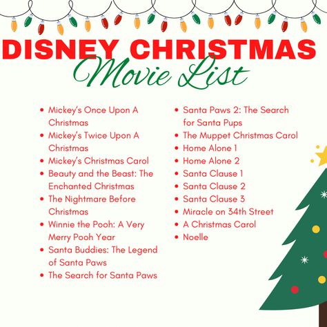 Disney Christmas Episodes List, Disney Christmas Movies List, Christmas Watchlist, Movie List Disney, Evie Core, Disney Christmas Movies, Christmas Sleepover, Disney Movie Night Dinner, Apple Jacks