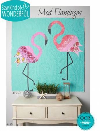 Mod Flamingos by Sew Kind of Wonderful Flamingo Quilt, Rail Fence Quilt, Sew Kind Of Wonderful, Mini Quilt Patterns, Quilt Sewing Patterns, Flamingo Pattern, Easy Quilt Patterns, Patchwork Quilt Patterns, Diy Quilt