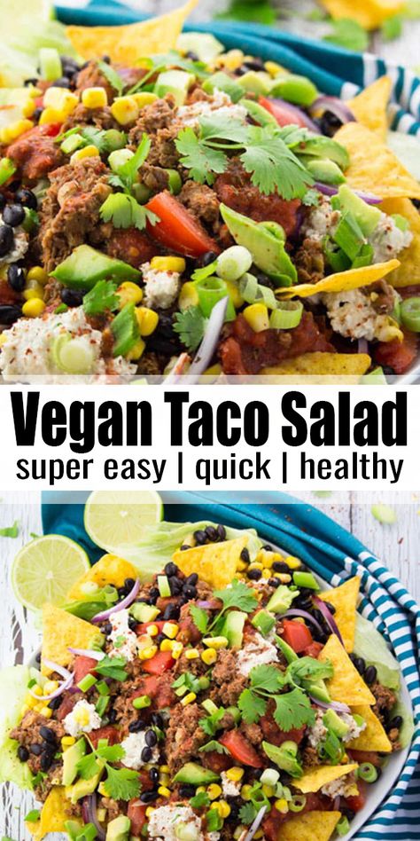 Vegetarian Staples, Walnut Meat, Vegan Taco Salad, Taco Salat, Vegan Taco, Healthy Vegan Dinner, Dinner Vegan, Vegan Mexican, Vegan Main Dishes