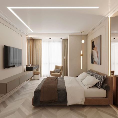 Bedroom False Ceiling Ideas, False Ceiling Ideas, Bedroom False Ceiling, Simple Ceiling Design, False Ceiling Bedroom, Bedroom Design Trends, Stylish Bedroom Design, Luxury Living Room Decor, Bedroom Interior Design Luxury