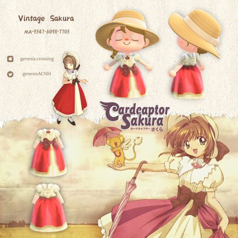 Cardcaptor Sakura dress, Sakura Mother’s Dress, ACNH Animal Crossing Custom Clothing Design Code Sakura Dress, Custom Clothing Design, Custom Clothing, Clothing Design, Cardcaptor Sakura, Enjoy It, Animal Crossing, Childhood Memories, The Collection