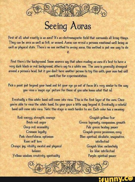 Aura Reading Practice, Reading Aura, How To Read Auras, How To See Aura, Aura Reading, Under Your Spell, Magick Spells, Wiccan Spell Book, Psychic Powers