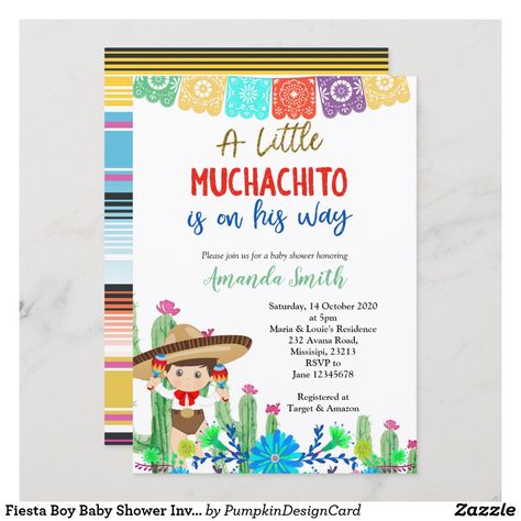 Baby Shower Mexicano, Fiesta Baby Shower Invitations, Mexican Baby Shower, Baby Shower Invitation Boy, Mexican Babies, Baby Favors, Baby Shower Invitation Cards, Baby Shower Invitaciones, Floral Baby Shower Invitations